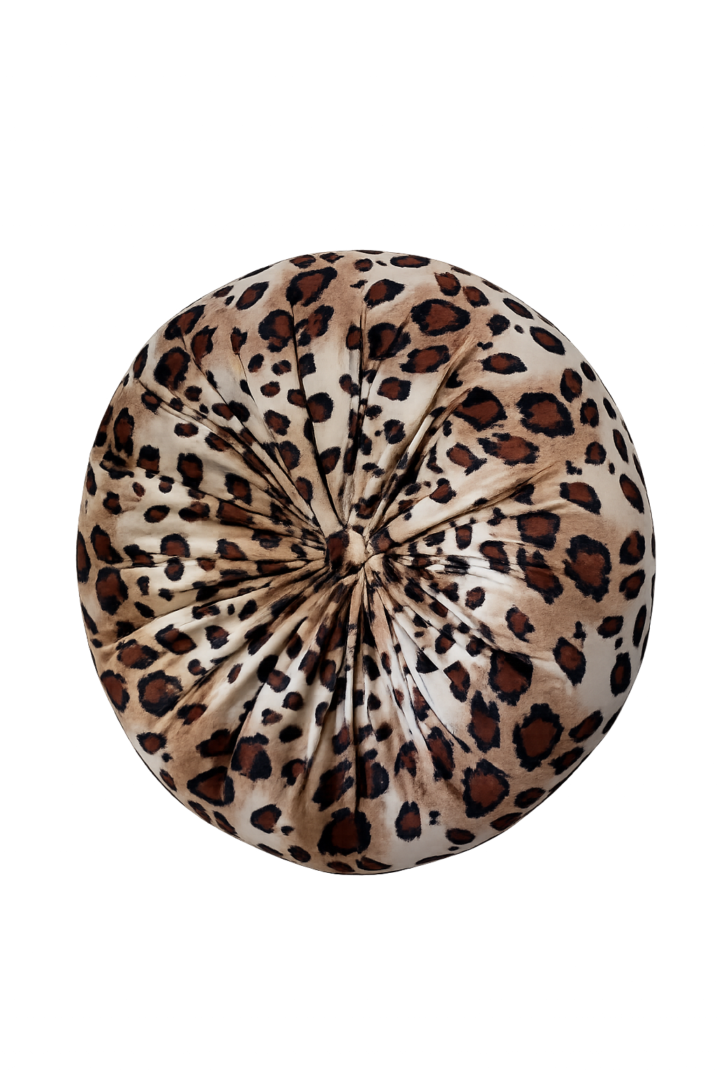 Savannah Leopard Pillow - Luxurious Velvet Round Cushion