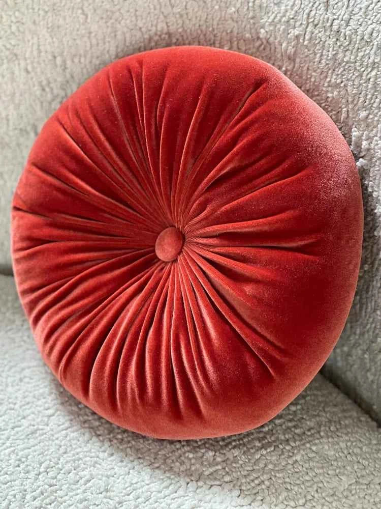 Round velvet pillow -Sienna