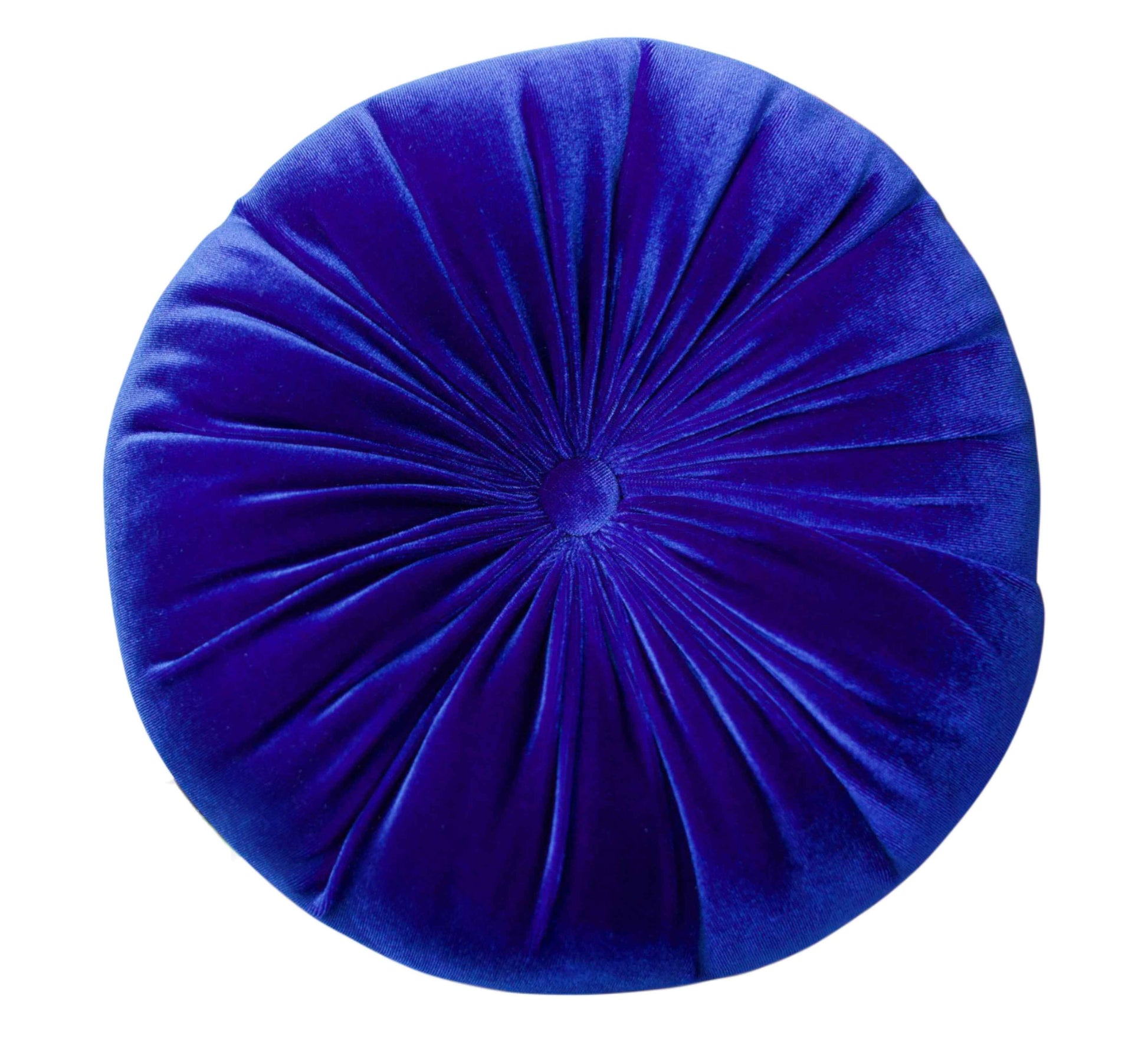 Royal Blue Velvet Round Throw Pillow – 12” Diameter