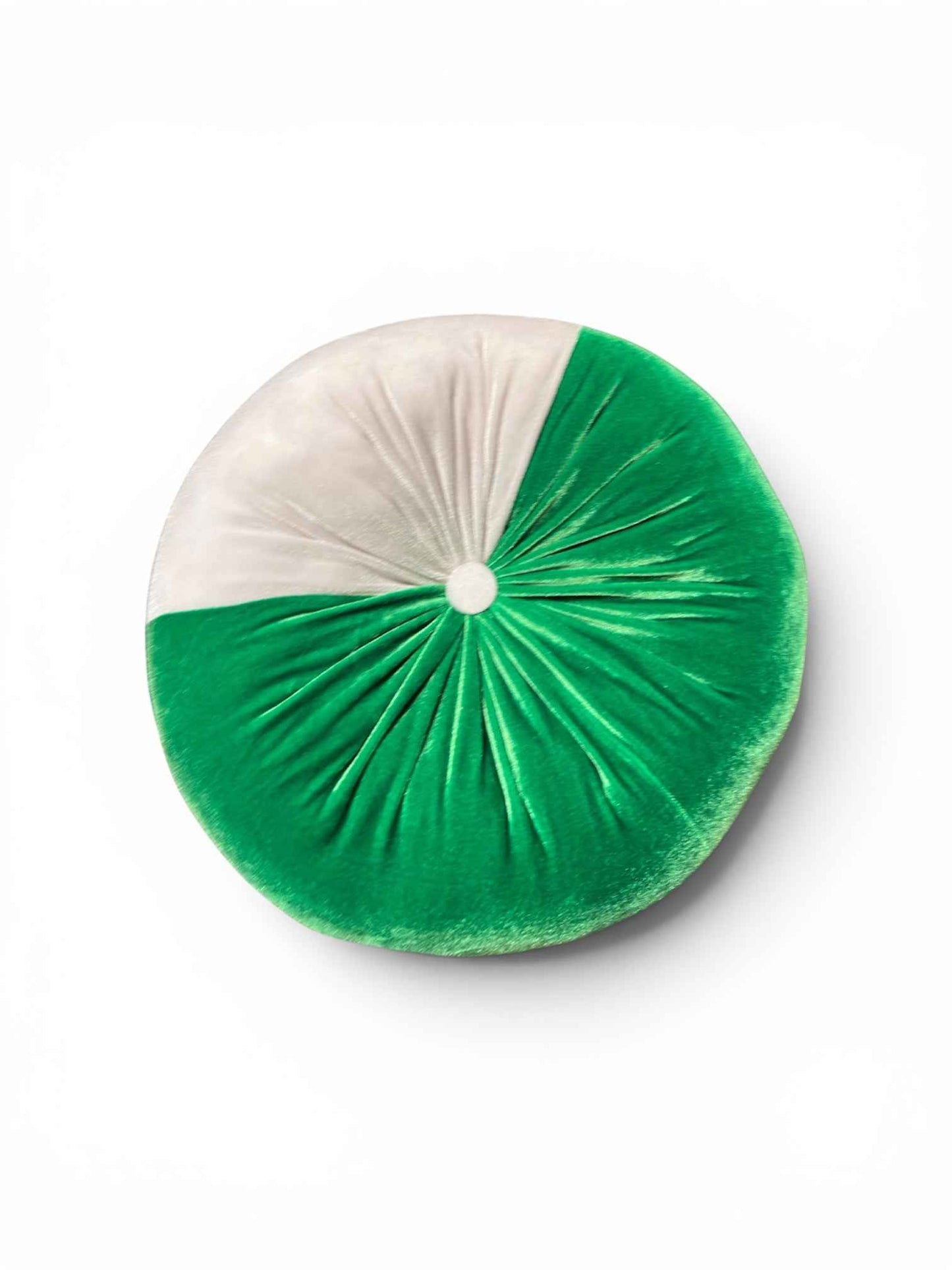 The Naija Pillow | Green & White Velvet Round Throw Pillow | Nigeria-Inspired World Cup Collection