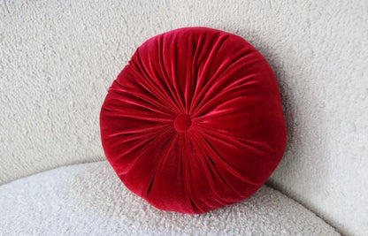 Round Red Velvet Pillow - Luxurious Comfort for Your Home Decor