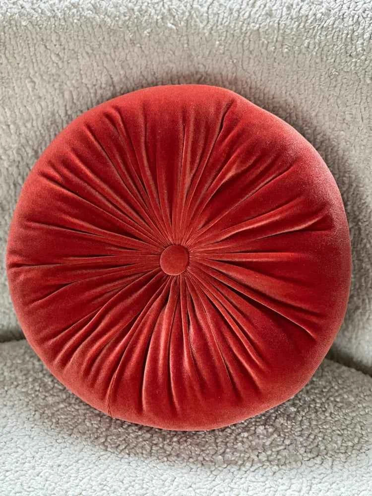 Round velvet pillow -Sienna