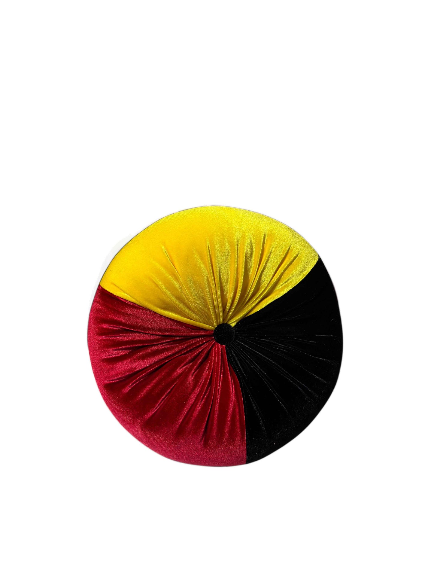 Ugandan Heritage Velvet Round Accent Pillow – 12” Diameter