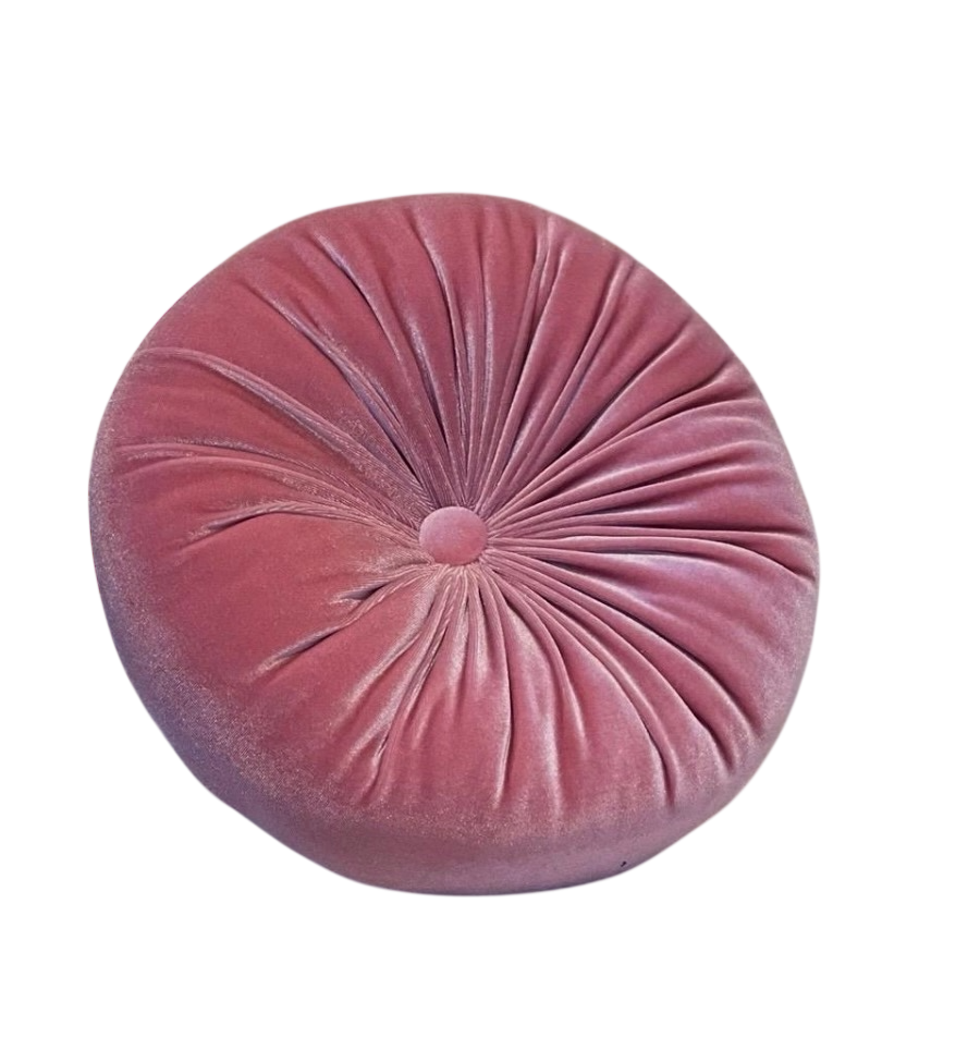 Round Velvet Cushion Pink 12"