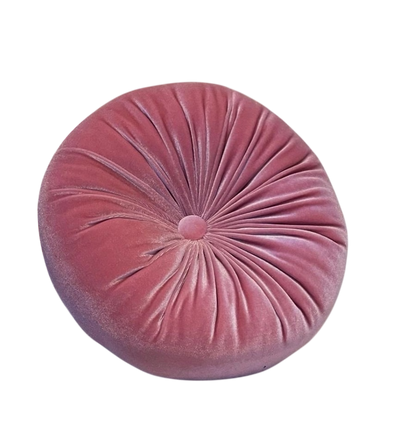 Round Velvet Cushion Pink 12"