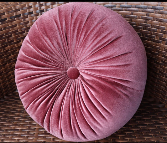 Round velvet pillow - Mauve