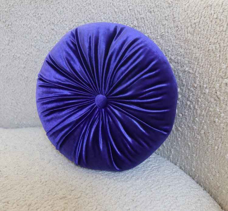 Round velvet pillow - Ink