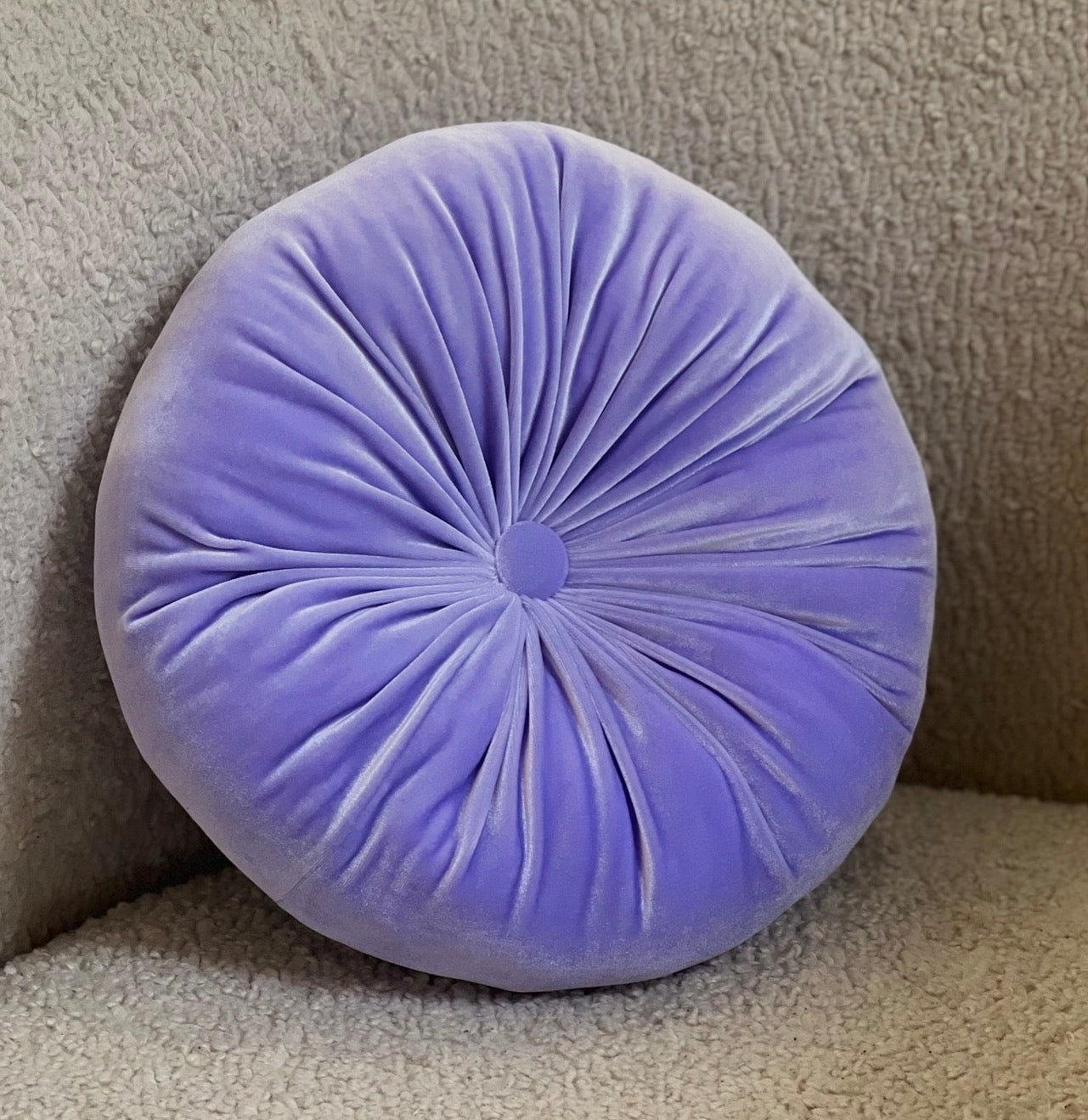 Round Velvet Pillow Light Purple - Plush Home Decor Accent