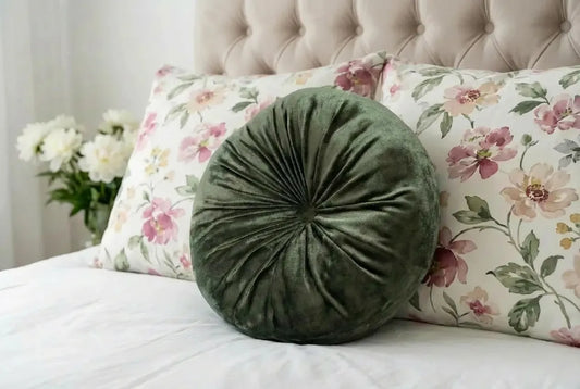 Round velvet Dark Olive