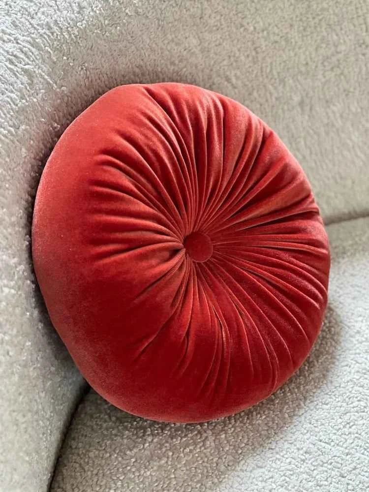 Round velvet pillow -Sienna