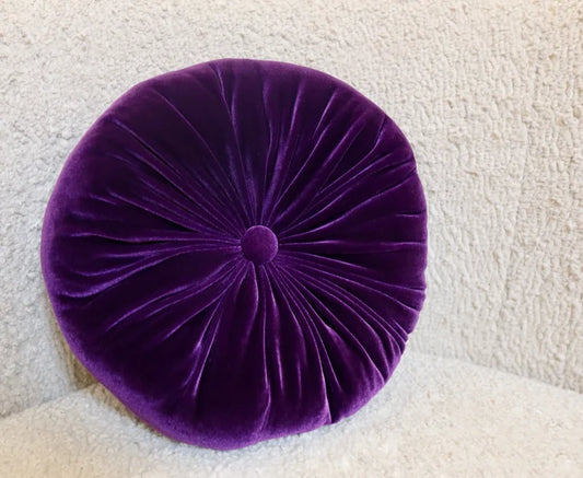 Round Velvet Cushion Ashy purple