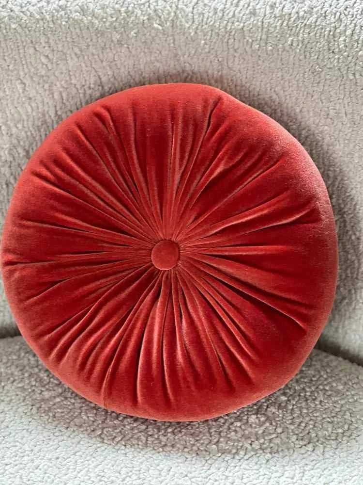 Round velvet pillow -Sienna