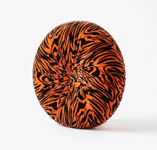 Handmade Orange Zebra Pillow - Unique Decorative Accent for Your Home