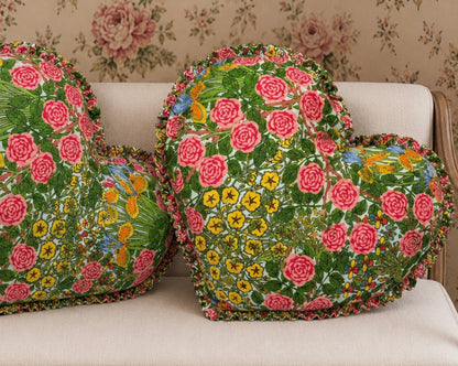 Secret Garden - Heart Ruffle Pillow 16"-17" Diameter